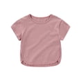thumbnail image 2 of Aihuaihua Toddler Shirts Girls 4t Cotton Soft Crew Neck Short Sleeve Tshirt Basic Tops Casual Tees for Summer Hot Pink 2-3 Years, 2 of 6