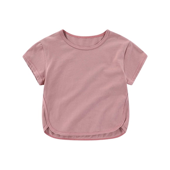 T-shirts à Manches Courtes en Coton Coupe Ample pour Enfants 18 m-8 A Couleurs Bonbon T-Shirts d'Été Décontractés Hauts Garçons Filles