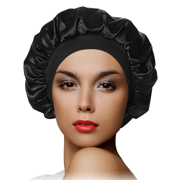 Gorro de dormir reversible, regalo ideal para el cuidado del cabello, gorro de dormir de satén con banda elástica
