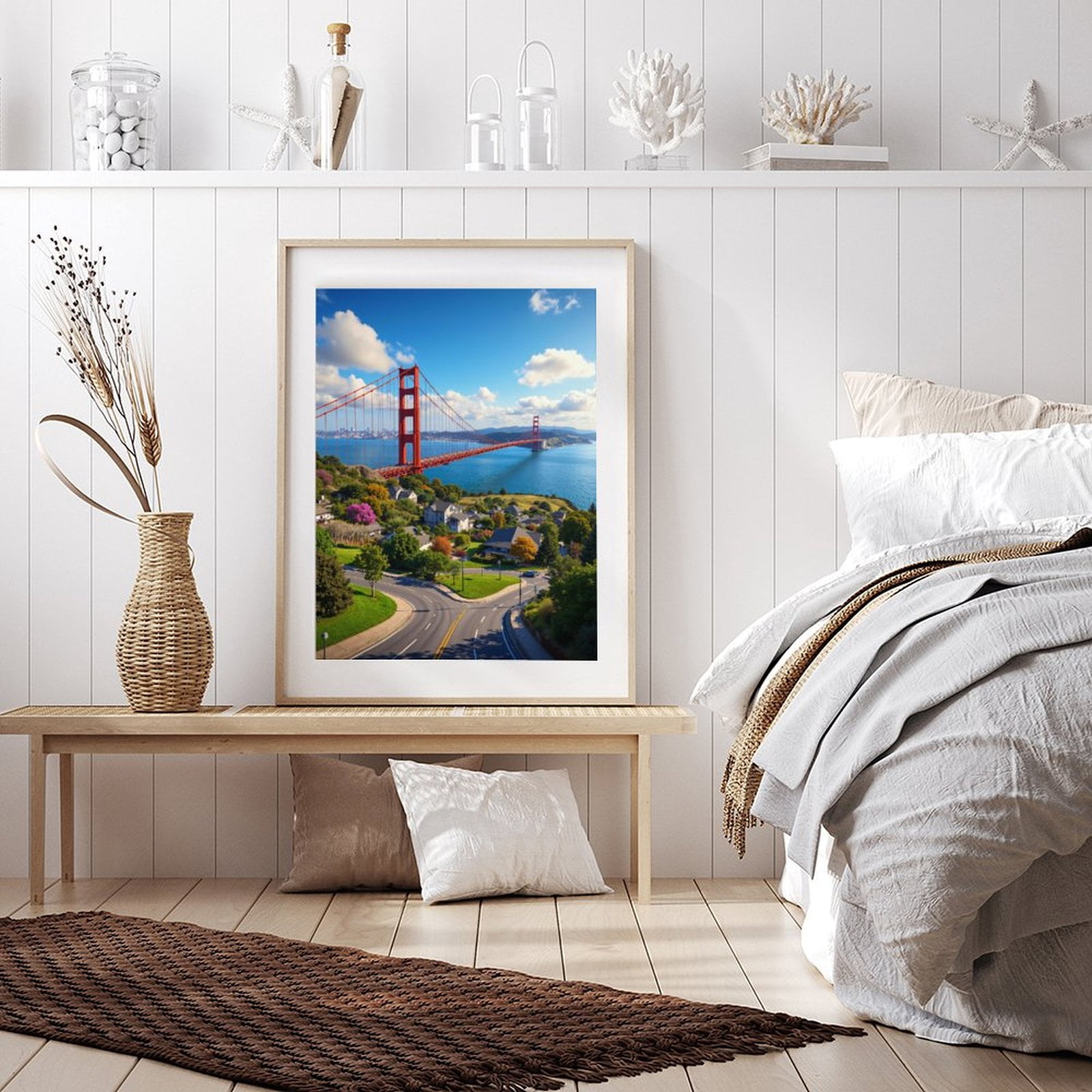Diamond Art Kit for Adults, Golden Gate Bridge Scenic View Diamond Painting for Adults Beginners, 5D DIY Diamond Art Painting Kits, Colorful Diamond Painting Craft for Home Decor 12x16