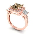 thumbnail image 2 of 3.005 ct Princess Cut Simulated Champagne Diamond 3 Stone 14K Rose Gold Womens Engagement Ring, 2 of 5