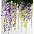 thumbnail image 2 of Sinhoon 12 Pack 1 Piece 3.6 Feet Artificial Fake Wisteria Vine Ratta Hanging Garland Silk Flowers String Home Party Wedding Decor(Purple), 2 of 9