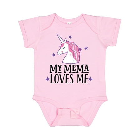 

Inktastic My Mema Loves Me Girl Unicorn Gift Baby Girl Bodysuit