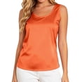 thumbnail image 1 of Gpoecd Womens Plus Size Blouses Summer Sleeveless Tank Solid Color Casual Basic Tee for Ladies Comfortable Everyday Wear Sleeveless Tops for Women Orange,XL, 1 of 4