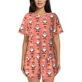 thumbnail image 1 of Balery Merry Christmas Santa Claus Conjunto de Pijama para Mujer con Estampado, Dos Piezas de Manga Corta y Shorts, Ropa de Dormir Suave con Cuello Redondo y Bolsillos-4X-Large, 1 of 6