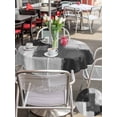 thumbnail image 5 of Outdoor Tablecloth with Umbrella Hole for Patio/Picnic/Party/Camping, Black Abstract Waterproof Table Cloth Round Cover Washable, Grey Geometric Oil Painting Vintage Ombre (Dia 54"), 5 of 8