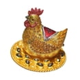 thumbnail image 4 of Organizador de joyería Decoración de esculturas de pollo Organizador de baratijas decorativas Pendientes Oro, 4 of 8