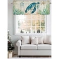 thumbnail image 5 of Farm Sea Turle Compass Valances for Windows, Rod Pocket Kitchen Valance Curtains - Soft & Washable Small Window Treatment for Living Room,&nbsp;Bathroom, Ocean Seaweed Starfish, 54x18inch, 5 of 9
