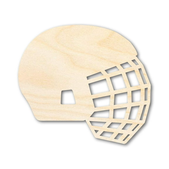 Unfinished Wood Hockey Helmet with Cage Shape 3" / 1/2"