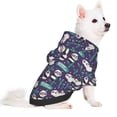 thumbnail image 2 of Goofa Bamboo Panda Pattern Small Dog Sweater Hoodies Pet Grey Hooded Soft Fleece Sweatshirts with Pocket Fall Winter Puppy Cat Sweaters Warm Clothes-X-Small, 2 of 8