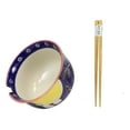 thumbnail image 5 of 2 Bunny Rabbits And Full Moon Ramen Noodles Soup Large 6"D Bowl With Chopsticks, 5 of 7