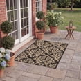 thumbnail image 3 of Safavieh Courtyard Anna Damask Indoor/Outdoor Area Rug, Black/Creme, 5'3" x 7'7", 3 of 11