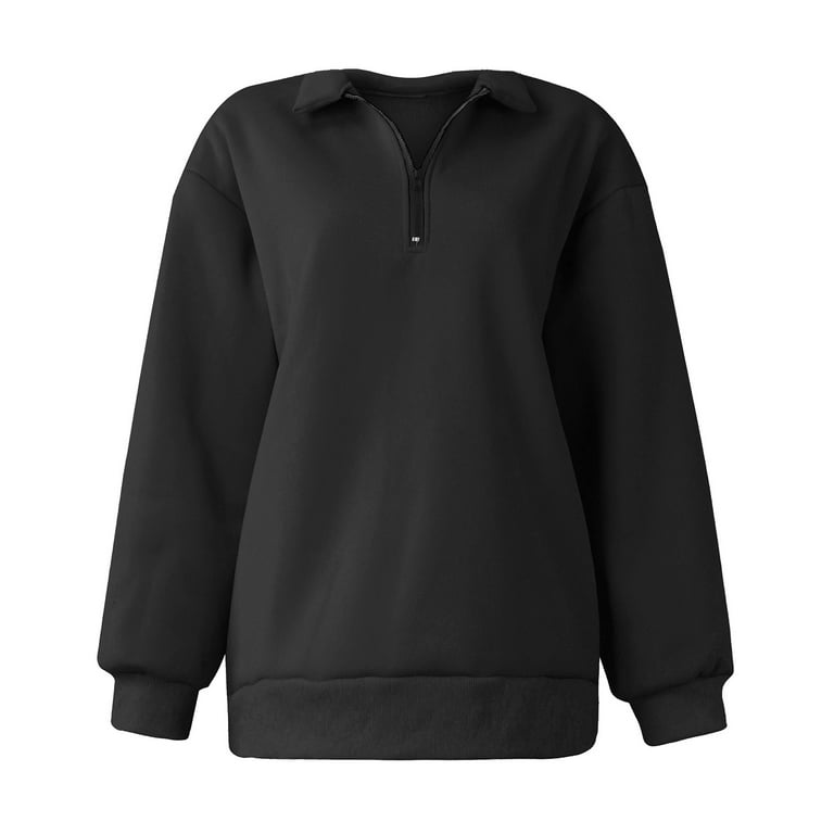 Shldybc Womens Half Zip Sweatshirt Oversized Long Sleeve Collar Drop  Shoulder Solid 1/4 Zipper Pullover Jacket, Women's Pullover Sweaters on  Clearance ( Sky Blue, L ) 