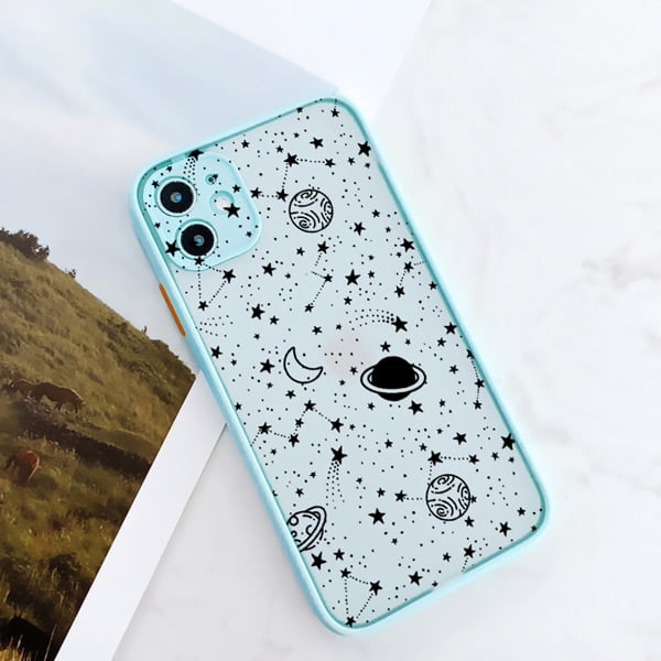 Cartoon Planet Stars Shockproof Phone Case For iPhone 11 12 13 14 Pro XR XS Max 7 8 6 Plus X SE 2020 Clear Cute Back Cover Coque xuanjing unisex