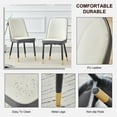 thumbnail image 3 of Hassch Modern PU Leather Dining Chairs Set of 2, with Curved Contour, Thick Cushioned Seat, and Sturdy Metal Legs for Home, Office, or Kitchen (White+Dark Gray), 3 of 7