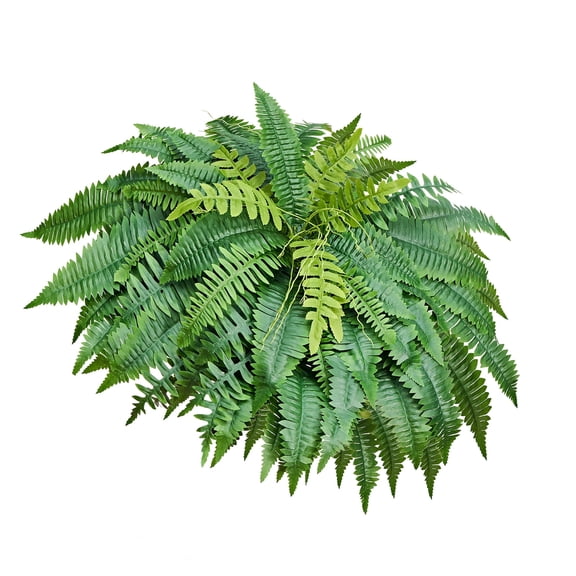 KFFKFF Artificial Ferns, 50-Inch Fake Boston Fern Bush with 96 Fronds, Large Faux Greenery for Indoor and Outdoor Decoration, Silk & LDPE Material, Realistic Design for Home, Porch, Garden, Office