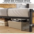 thumbnail image 6 of Afuhokles King Bed Frame with LED Lights Headboard, Metal Platform Bed with Outlets and USB Ports, Storage Headboard, Vintage Brown, 6 of 8