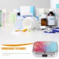 thumbnail image 1 of OULII Silver Portable Pill Organizer Metal Case with Mirror Large Capacity Travel Pill Container, 1 of 8