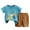 Blue, variant on Toddler Boys Outfits Cartoon Short Sleeve T Shirt Shorts Summer Clothes Set, Sizes 3-4T