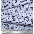 thumbnail image 2 of Soimoi Silk Fabric Coconut Tree,Bird & Sailboat Beach Print Fabric by The Yard 42 Inch Wide, 2 of 3