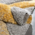 thumbnail image 5 of Well Woven Moira Yellow Geometric Trellis Thick Soft Plush 3D Textured Shag Area Rug 5x7 (5'3" x 7'3"), 5 of 7