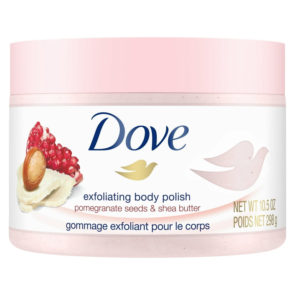 Dove Exfoliating Body Polish Body Scrub Pomegranate & Shea, 10.5 Oz