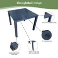 thumbnail image 4 of Mosbrisa Poly Lumber Patio Dining Set, HIPS Outdoor 36.2-Inches Dining Table and Slat Back Chairs, with Umbrella Hole, Weather Resistant, 5 Pieces, Navy Blue, 4 of 12
