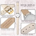 thumbnail image 3 of ANBEER 18mm Flat Thin Elegant Genuine Leather Watch Strap,Quick Release Replacement Watch Band,Beige with Gold Buckle, 3 of 7