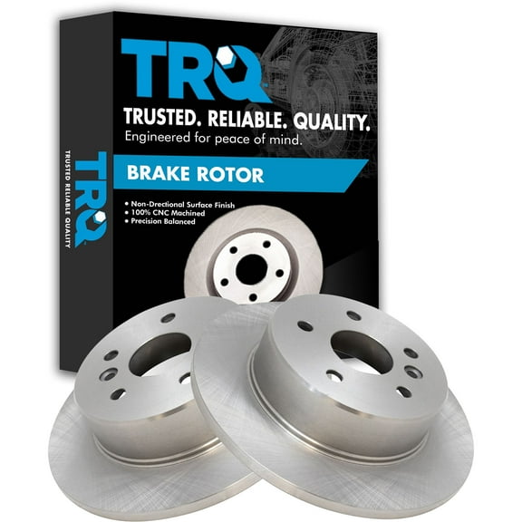 TRQ Rear Brake Rotors Set Solid Fits Select 2000-2004 Toyota Avalon