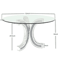 thumbnail image 4 of SHYFOY Modern Glass Rhinestone C-Shape Base Dinner Table, Multicolor, 4 of 8
