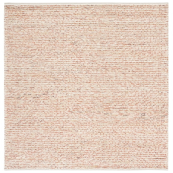 SAFAVIEH Vermont Windsor Solid Area Rug, Ivory/Rust, 6' x 6' Square