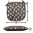thumbnail image 4 of Sugar Skull Chair Seating Cushion Set of 4, All Souls Day Floral Colorful Sugar Skulls Flowers on Dark Background Print, Seat Pads for Office with Anti-slip Backing, 16"x16", Multicolor, by Ambesonne, 4 of 7