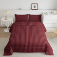 thumbnail image 2 of Castle Fairy Abstract Minimalist Vertical Line Full Size Comforter Sets 3-Piece,Geometric Strip Pattern Bedding Comforter Set,Deep Red Slate Blue,Reversible,1 Comforter and 2 Pillowcases, 2 of 6