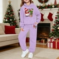 thumbnail image 2 of YAYUBA 67 Girls 2 Piece Outfits Tracksuit Christmas Graphic Drop Shoulder Hoodie Sweatshirt and Sweatpants Joggers Set with Pockets, 2 of 4