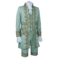thumbnail image 2 of Dovford Men's Casual Stand Collar Fancy Outfit 18th Century Tailcoat Long Sleeve Blouse And Tanks And Shorts Pants Suit, 2 of 7