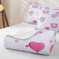 thumbnail image 4 of Erosebridal Cute Elephant Animal Quilt Full for Girls, Love Heart Balloon Print Full Bedspread Sets, 3-Piece, 4 of 7