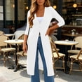 thumbnail image 2 of Rggeeun Oversized Cardigan Sweaters for Women Fall Cardigans Open Front Long Sleeve Coat Button Down Lightweight V Neck Outerwear Evening Party Classic,White,XL, 2 of 4