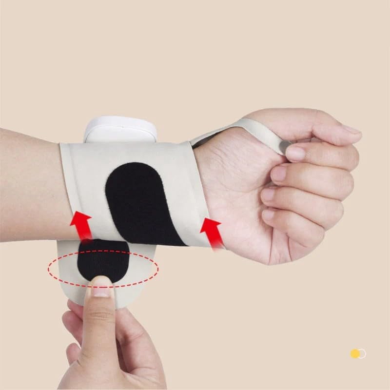 Carpal Tunnel Wrist Massager with 8 Modes and 30 Strengths, Cordless Electric Hand Heating Pad, Ergonomic 360 Support, Detachable Magnetic Host