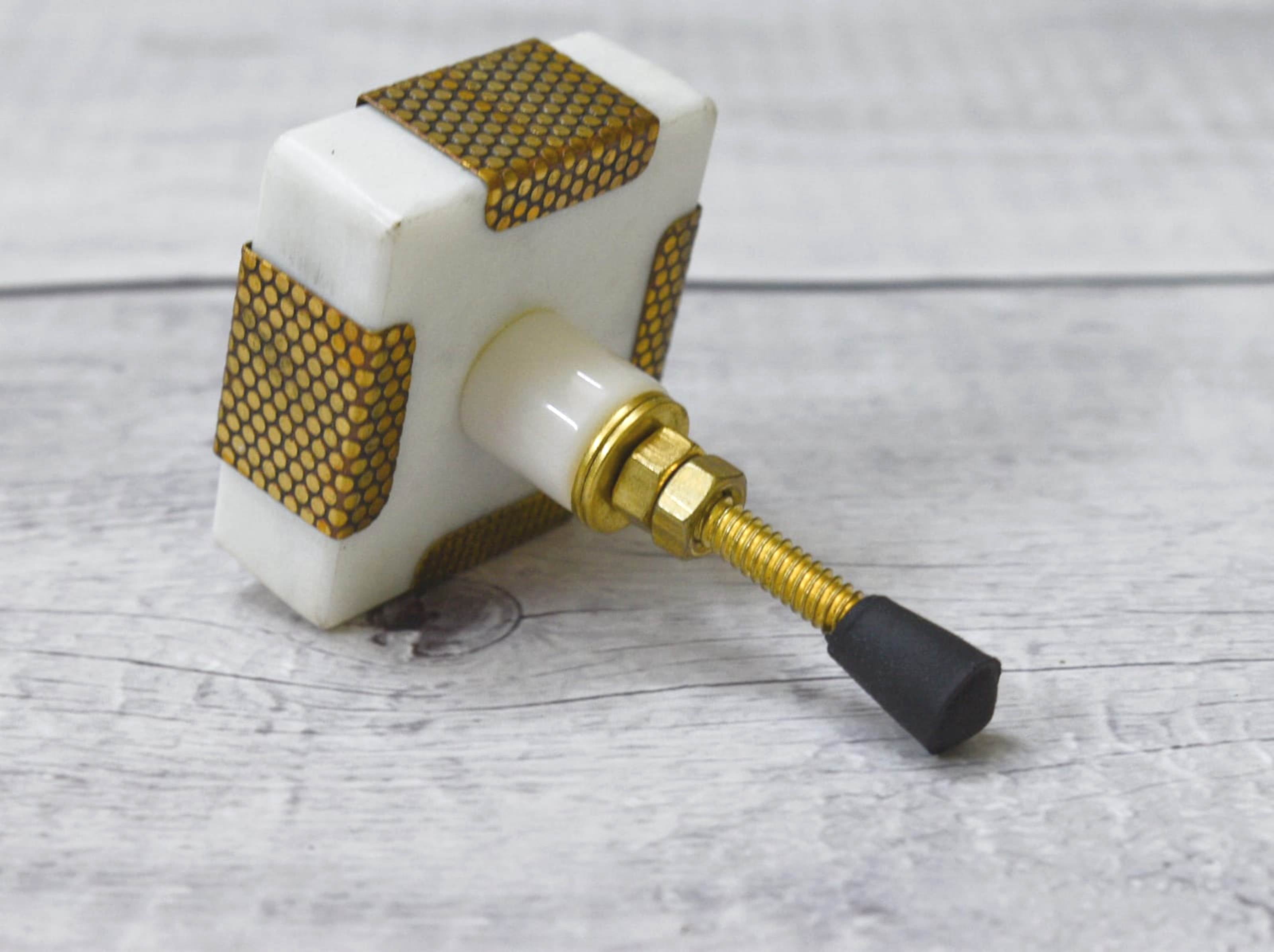 India House- Marble Knobs for Dresser Drawers Chest Cupboard Bathroom Drawer Door Cabinet Kitchen Handmade Handles Pull Knob Pack of 6