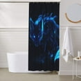 thumbnail image 6 of Shower Curtain, Blue Flames Black Fox Waterproof Fabric Plastic Shower Curtain, Drying Fast Bathroom Curtain with 9 Buttonholes, Ruffle Shower Curtain 60x72in, 6 of 8