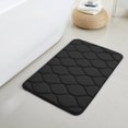 thumbnail image 1 of Oval Shaped Design Embossed Solid Color Memory Foam Soft Bathroom Rug Non-Slip PVC Backing, 1 of 5