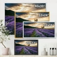 thumbnail image 4 of Designart 'Dramatic Clouds and Sunrise Over Lavender Field VII' Farmhouse Framed Canvas Wall Art Print, 4 of 5