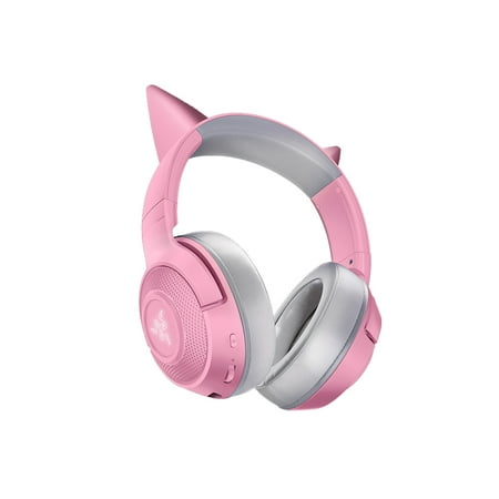 Razer Kraken Bluetooth Kitty Gaming Headset Bluetooth 5.0 Wireless Headphone 40mm Driver Unit Low Latency Built-in Beamforming Microphone Pink