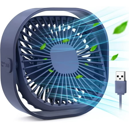 

Desk USB Table Fan Portable Table Fan 4 Desktop Fan 3 Speeds Quiet Operation 360° Rotate Mini USB Powered Cooling Fan for Office Home Gift