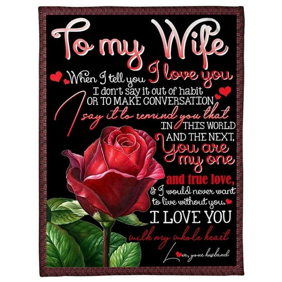 To My Wife You Are My One Fleece Blanket Family,Birthday,Wife,Couple,Gift Home Decor Bedding Couch Sofa Soft, 30x40in Fleece Blanket