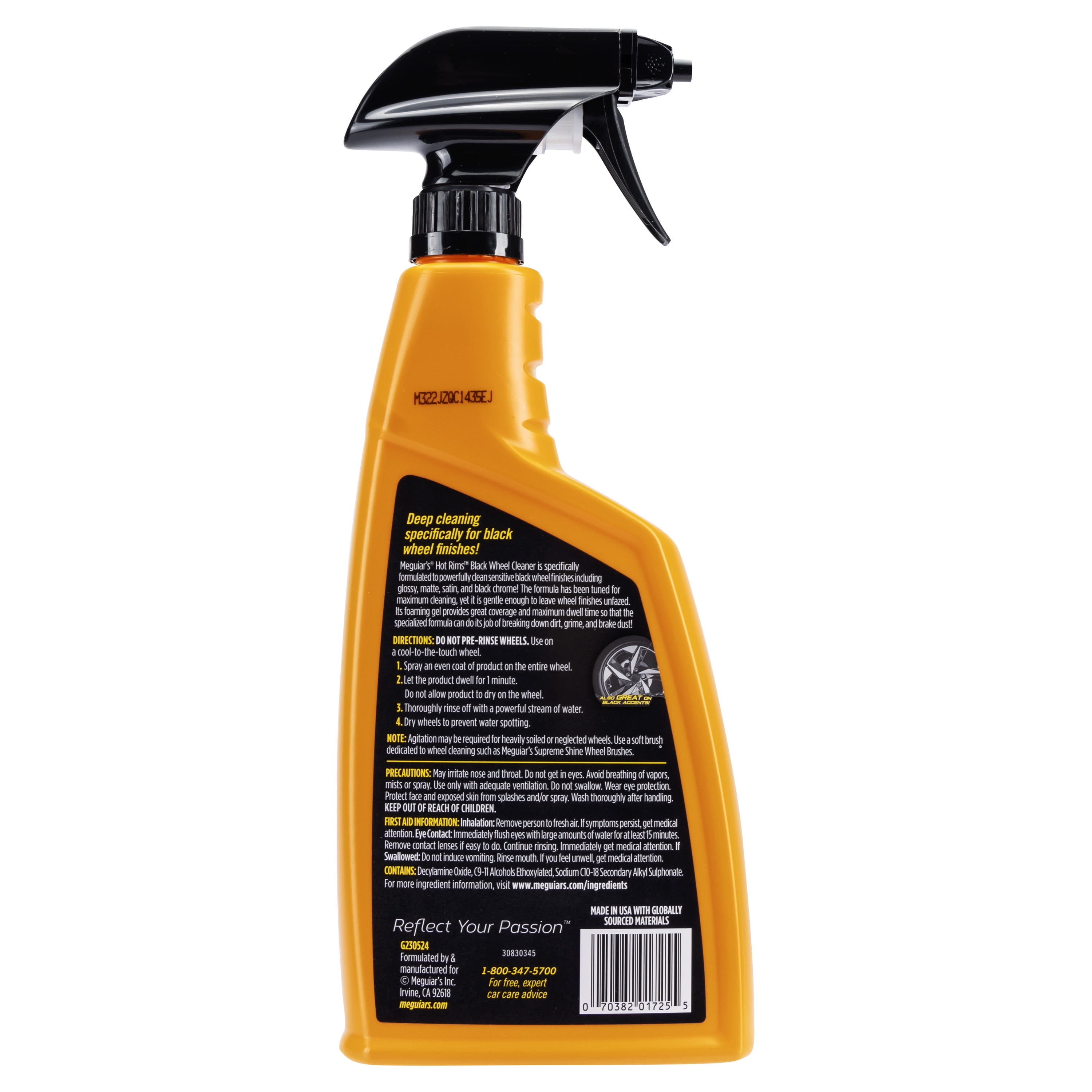 (2 pack) Meguiar's Hot Rims Black Wheel Cleaner, Best Cleaner for Matte Black Wheels, G230524, 24 oz