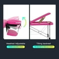 thumbnail image 4 of Adjustable 3 Folding Massage Table 73 inch Aluminium Frame Massage Bed Portable PU Leather Spa Bed, Pink, 4 of 7