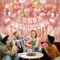 thumbnail image 5 of cortina con flecos de oro rosa, globos de confeti de papel de aluminio con forma de corazón, remolinos colgantes para mujeres y niñas, suministros para fiesta de cumpleaños de oro rosa 21 ShuxiuWang 1327537082897, 5 of 5