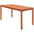 thumbnail image 6 of JERFIT 6-Person Eucalyptus Wood Outdoor Dining Table with Umbrella Hole, 59x31-Inch Rectangular Patio Table in Natural Brown Finish, Weather-Resistant, 6 of 6