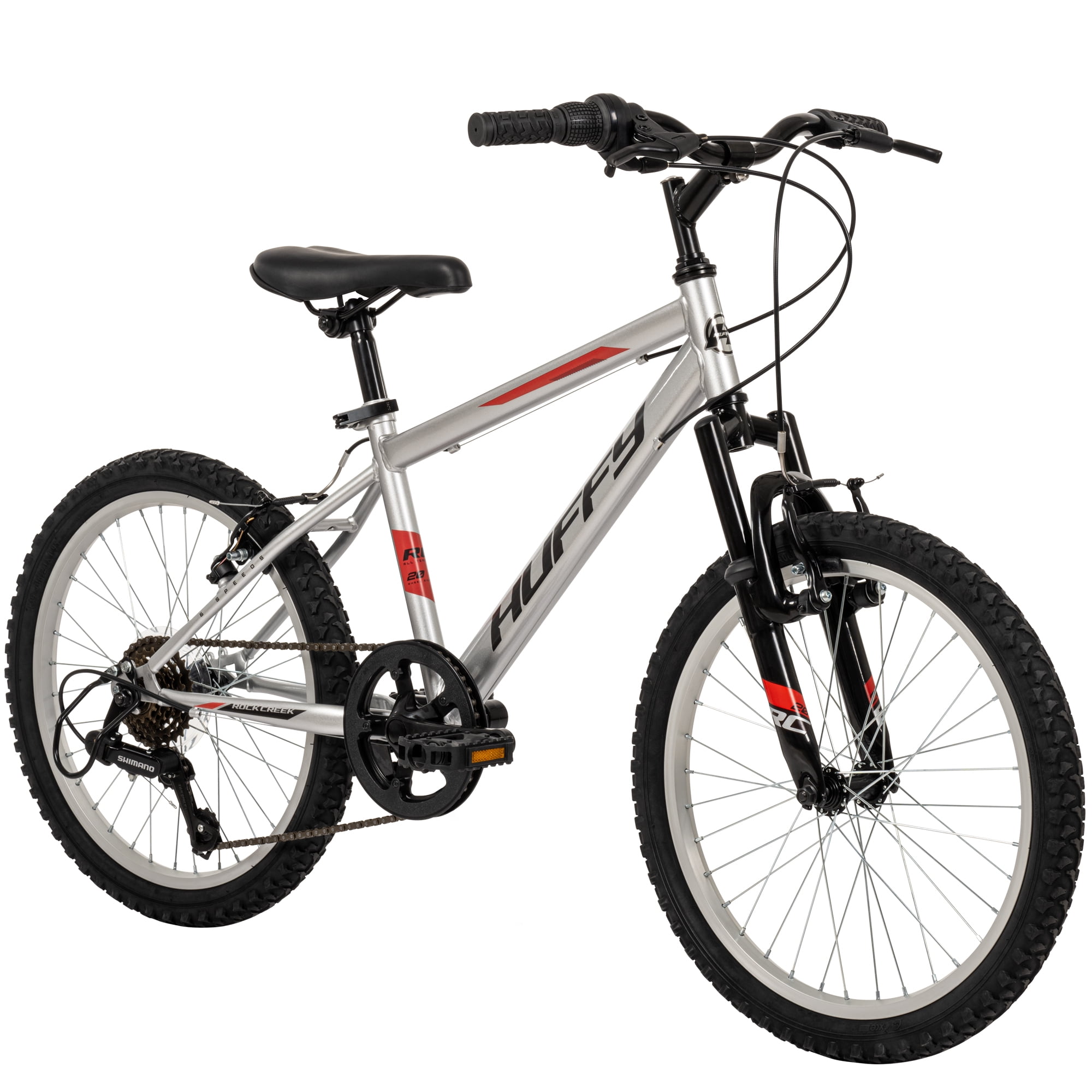 Huffy Rock Creek 20-inch Boys’ 6-speed Mountain Bike, Grey, 5-9 years old